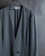 "Christian Dior" Pinstripe collarless jacket
