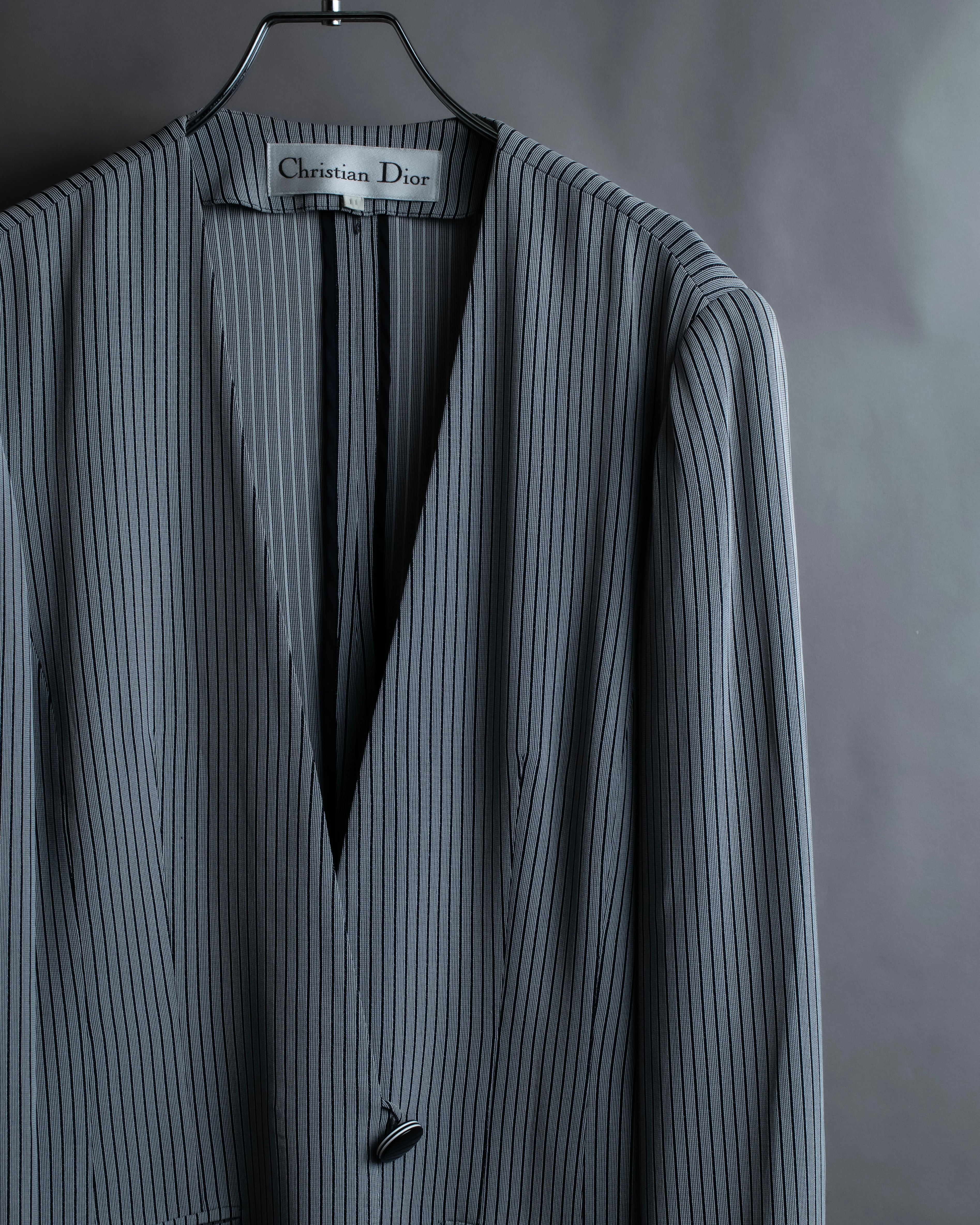 "Christian Dior" Pinstripe collarless jacket