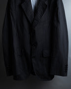 "Dolce & Gabbana" Collar switching design pinstripe pattern tailored jacket