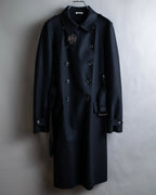 "MIU MIU" Crest brooch design belted trench coat