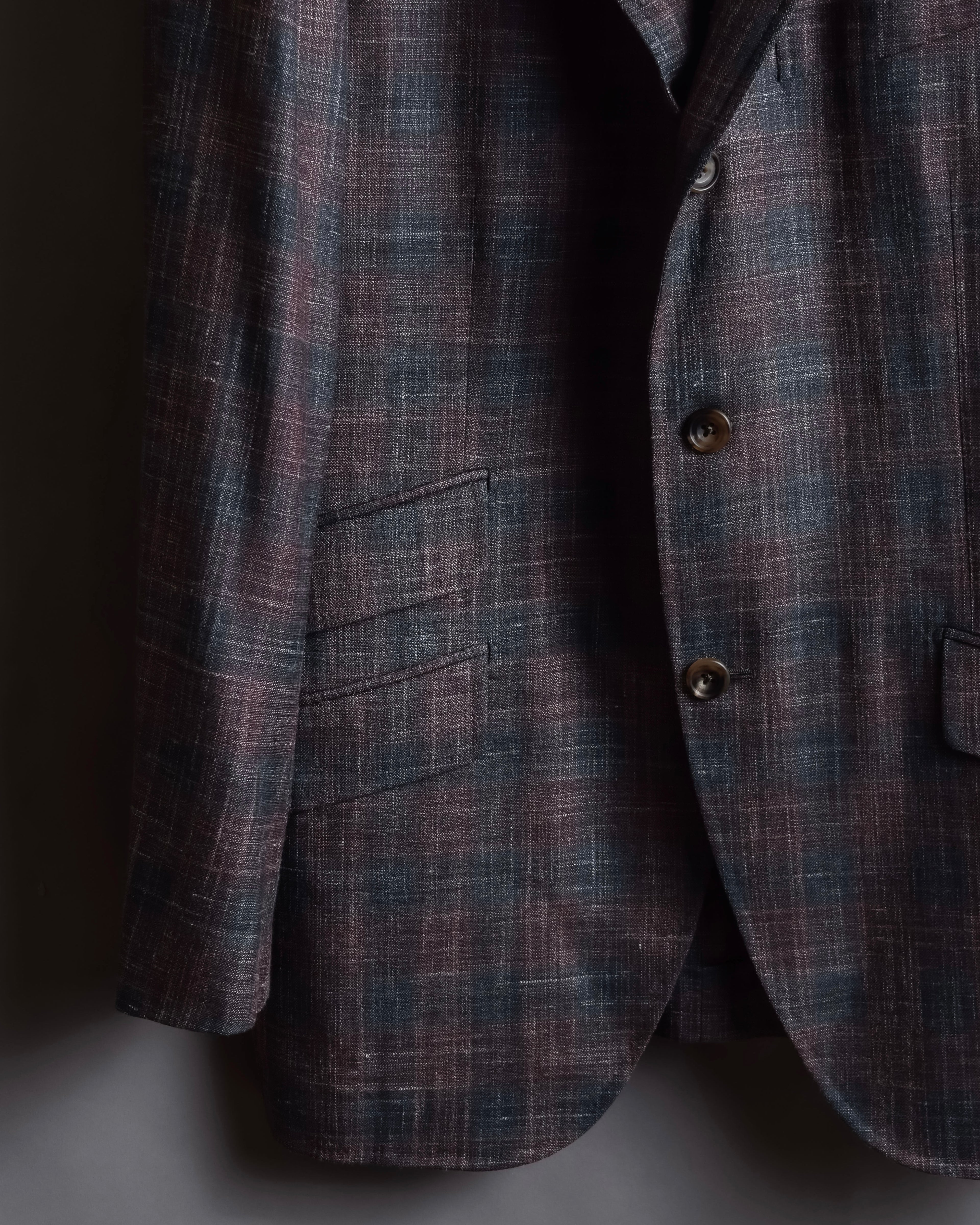 "Tex Teq" Gradient check pattern tailored jacket