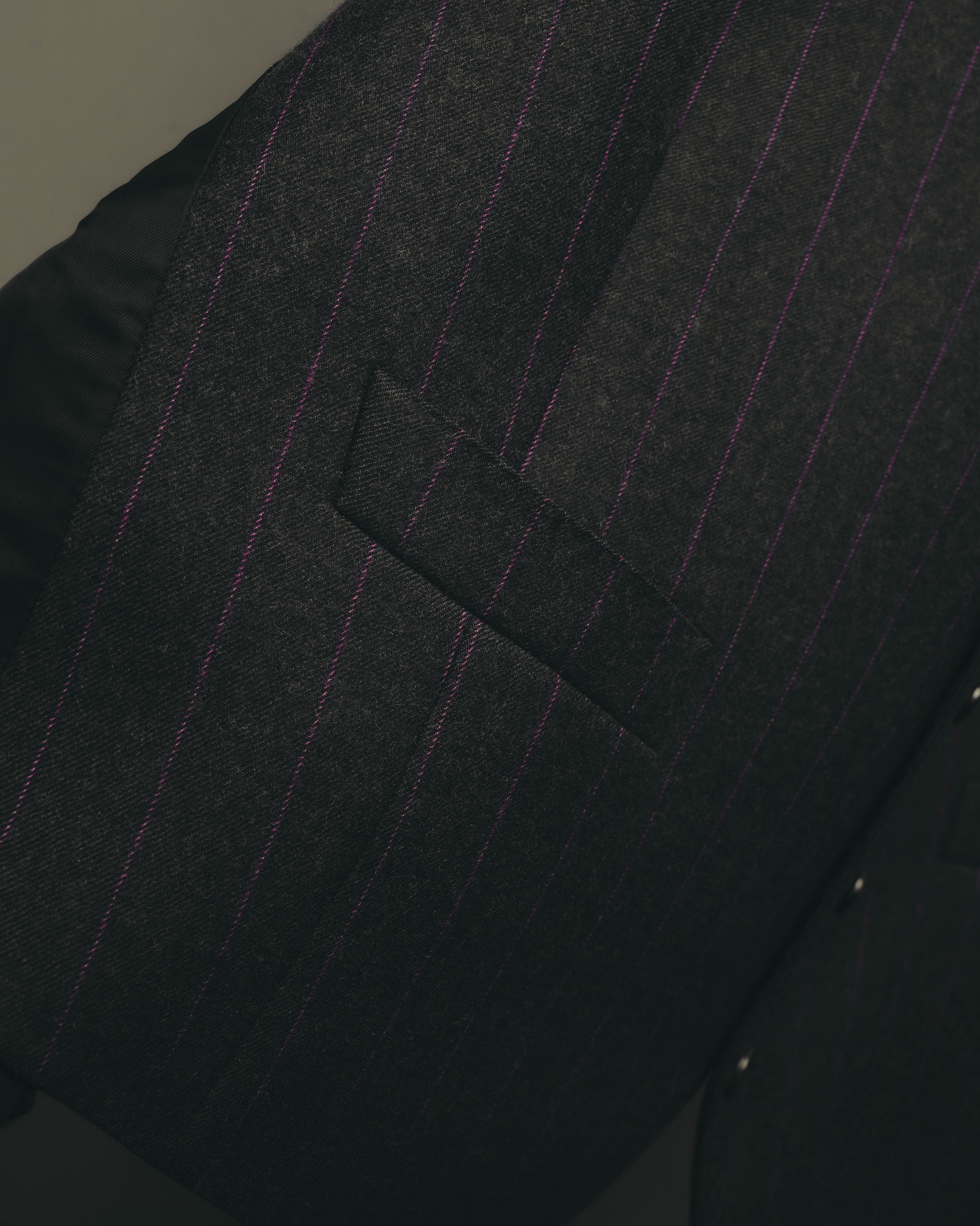 -SPECIAL- “HERMES” 2007-2009 Super 100s pinstripe tailored long gilet