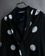 "BALENCIAGA" Polka dot flying squirrel silhouette bow tie dress
