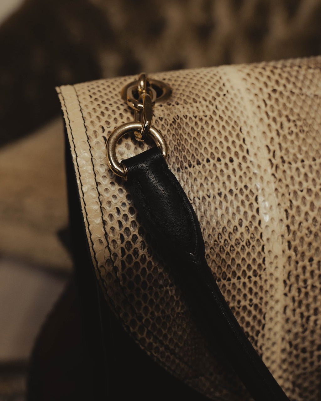“Max Mara” Late 90’s-early 00’s exotic leather flap chain bag