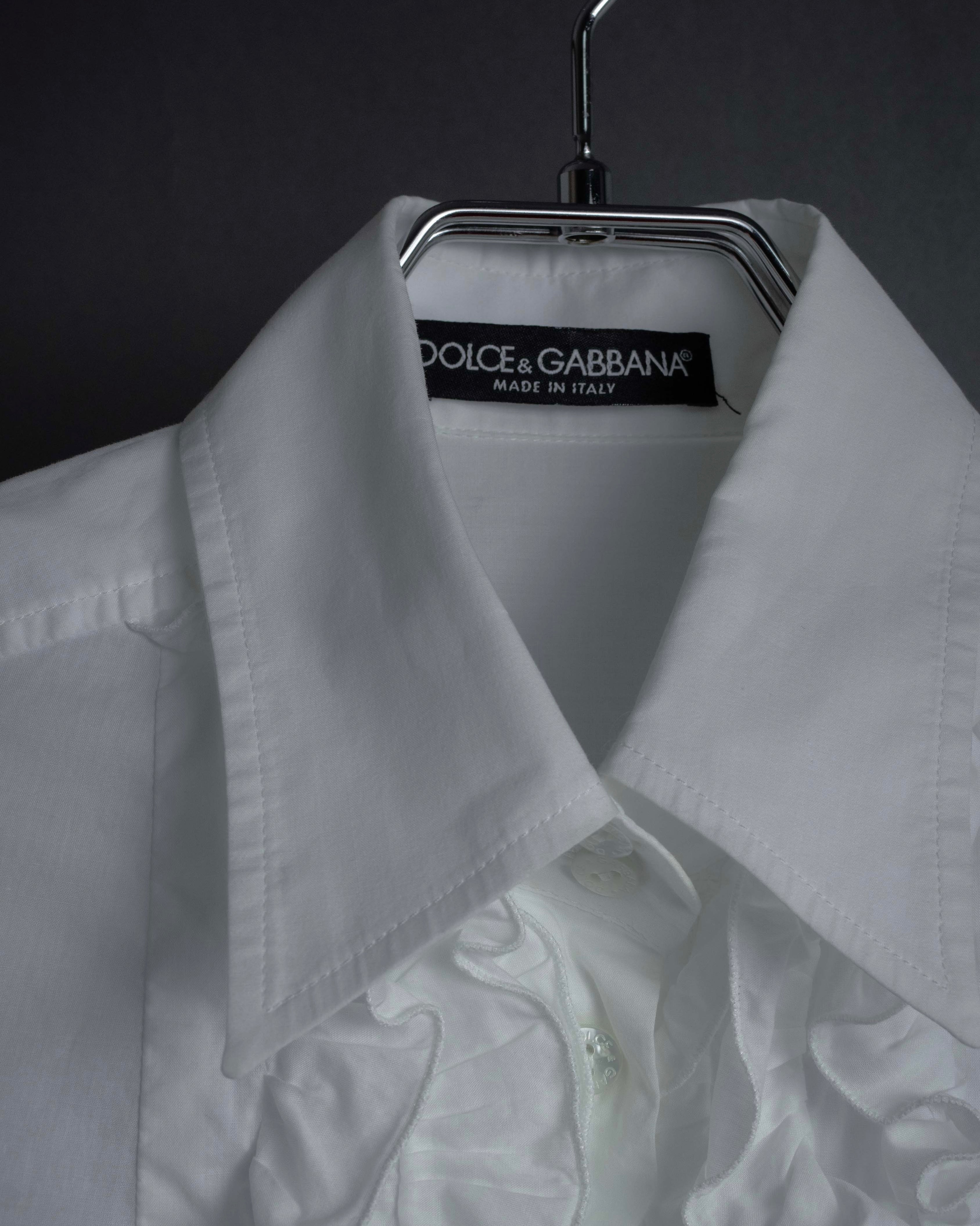 "Dolce & Gabbana" Tiered frill design white shirt