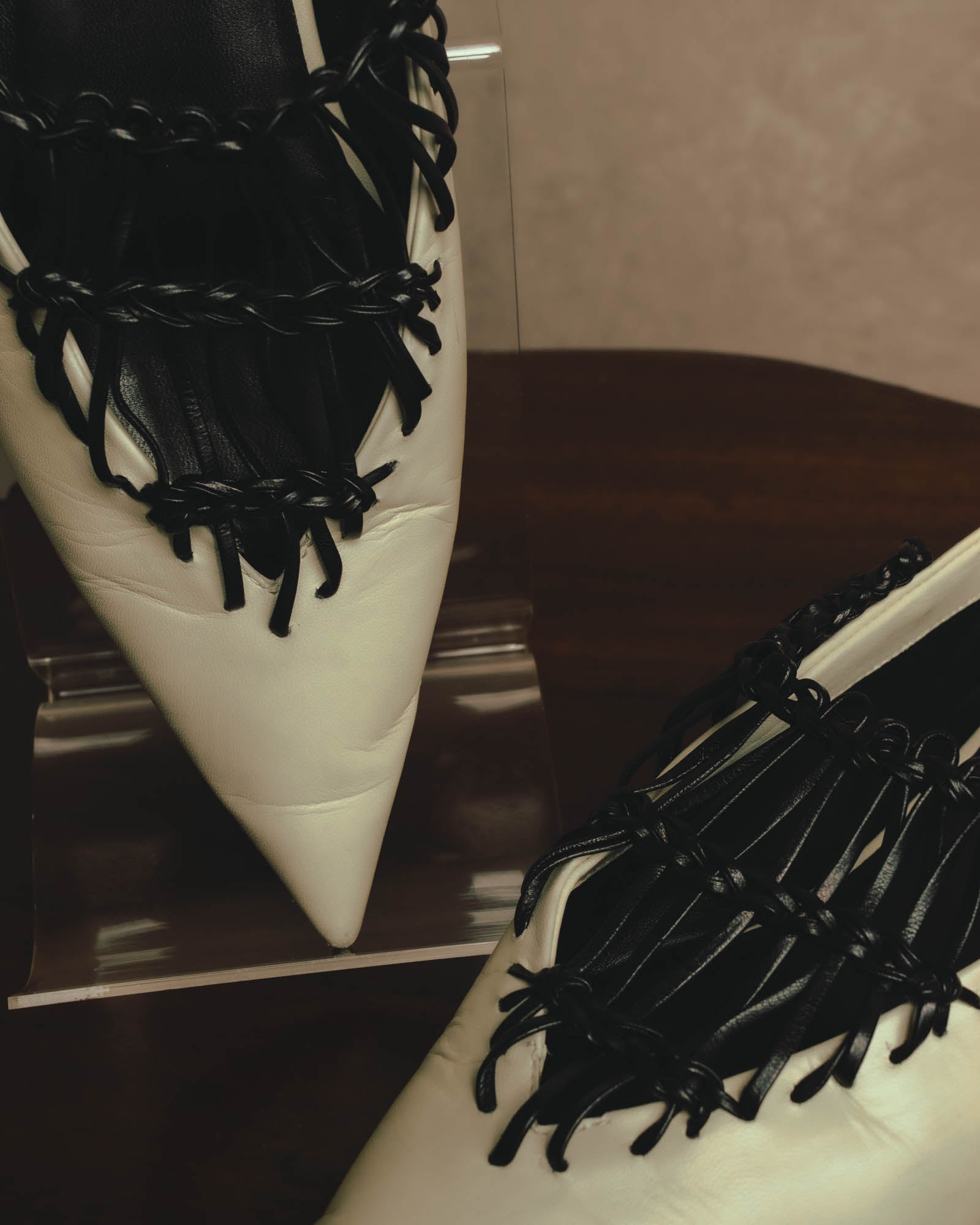-SPECIAL- “JIL SANDER” 2020’s interwoven strap pointed-toe flat shoes