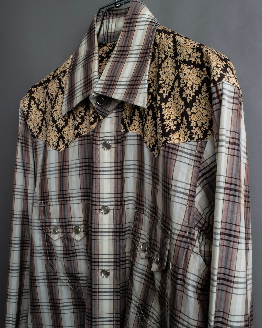 "GUCCI" Floral and checkered western shirt