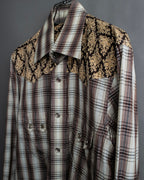 "GUCCI" Floral and checkered western shirt