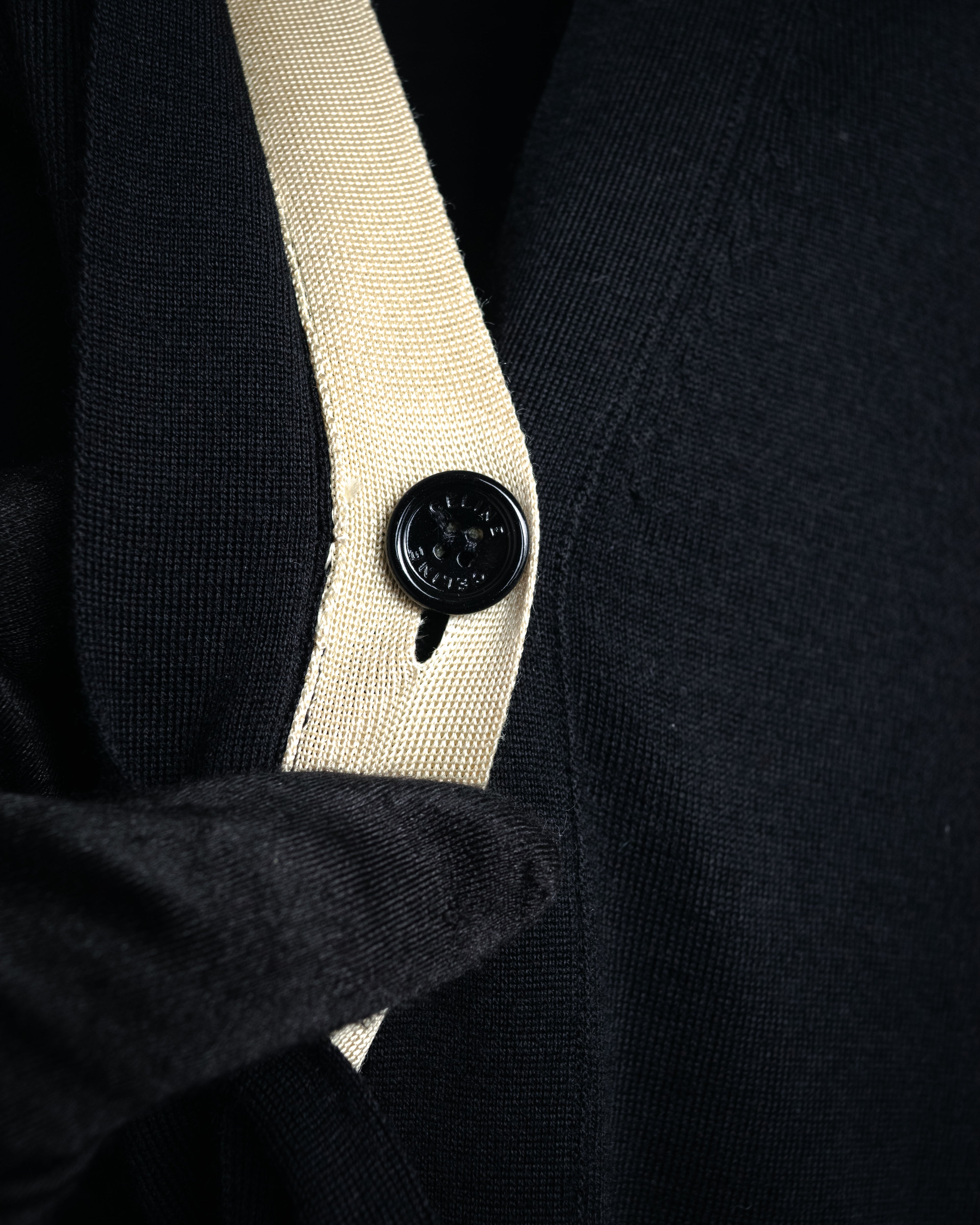 “CELINE” 2010’s Contrast placket wool silk cardigan