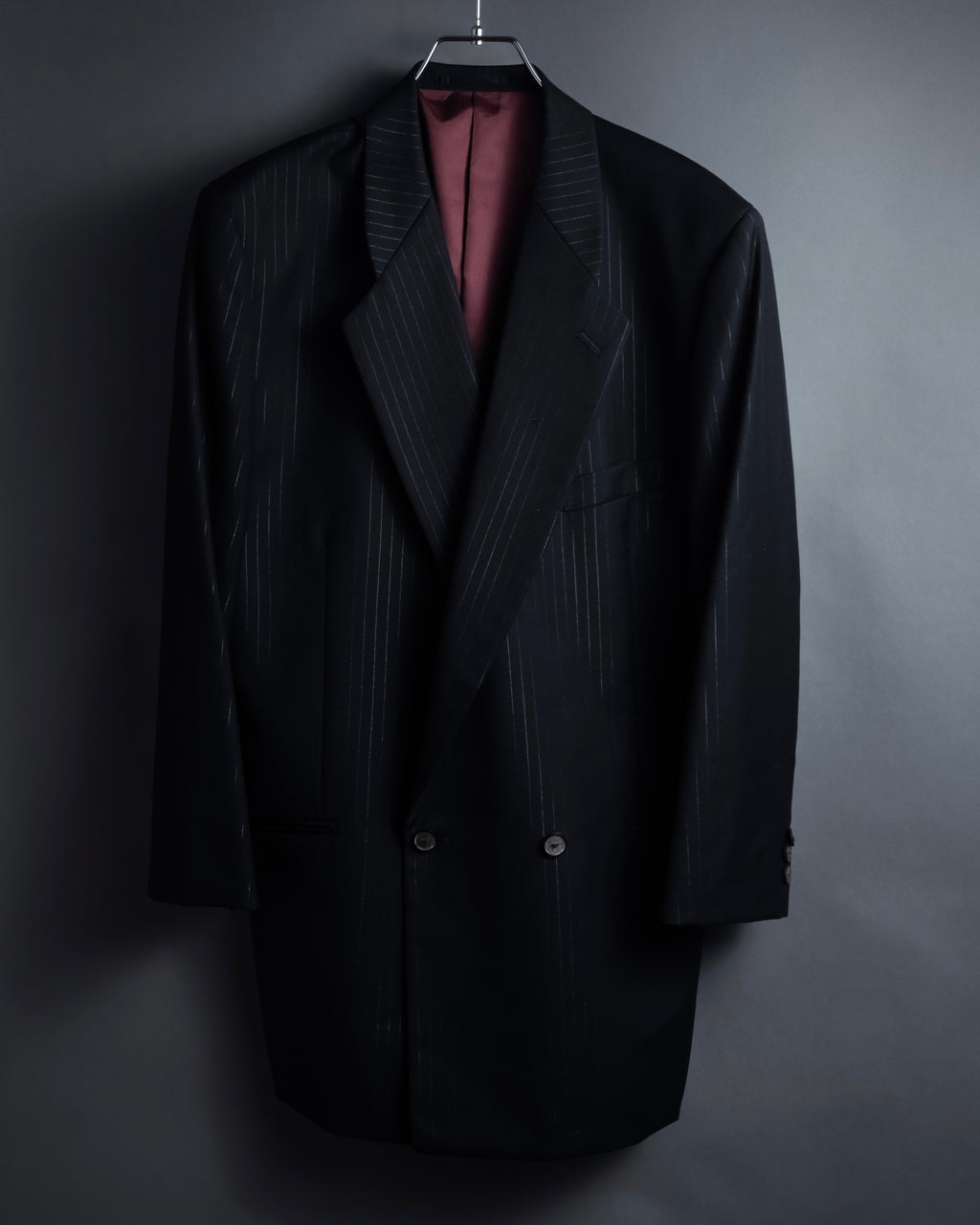 "BALENCIAGA" Chalk stripe pattern long silhouette set up