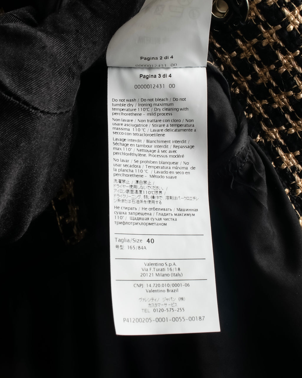 "RED VALENTINO" Ruffled frill detail tweed coat