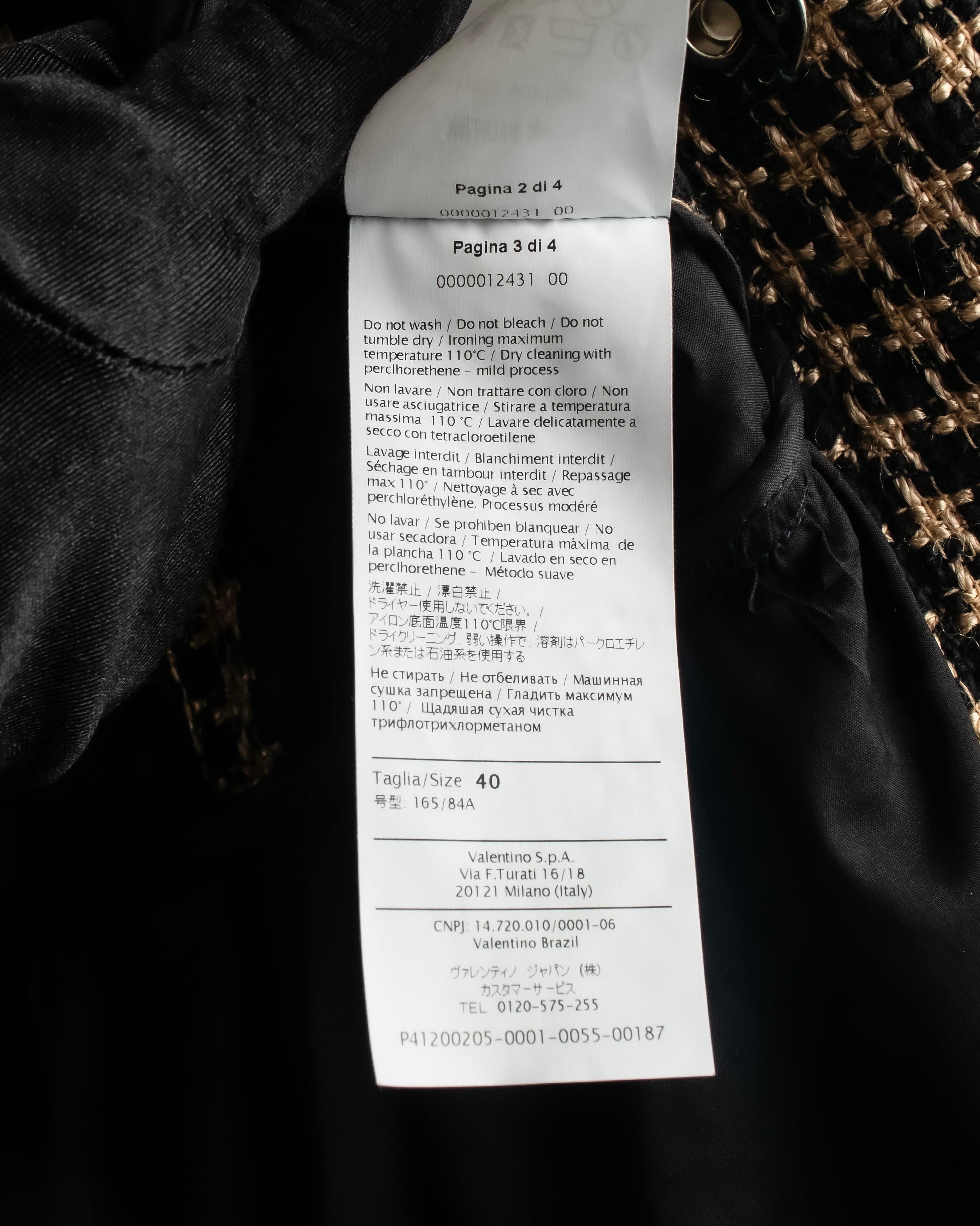 "RED VALENTINO" Ruffled frill detail tweed coat