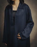 -SPECIAL- "Jil Sander" 2023 Elegant rayon skipper mock-neck shift dress