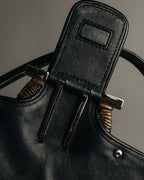 “Salvatore Ferragamo“ 2000’s Wood Gancini leather shoulder bag
