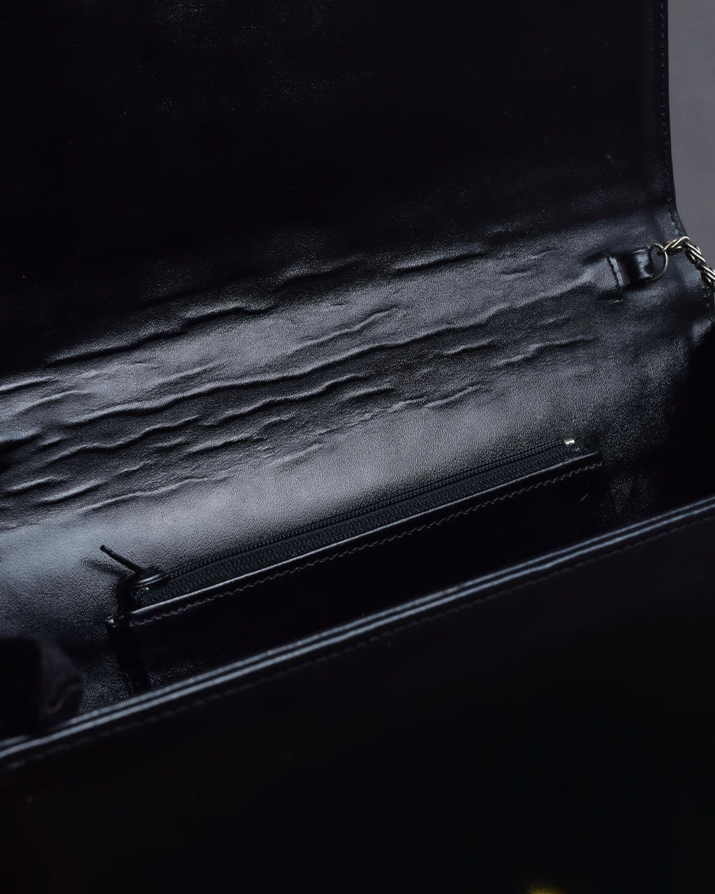 "Cartier" Logo engraved horizontal chain shoulder leather bag