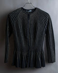 "Alexandar McQueen" Waist-shape detail vertical stitch cardigan