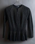 "Alexandar McQueen" Waist-shape detail vertical stitch cardigan