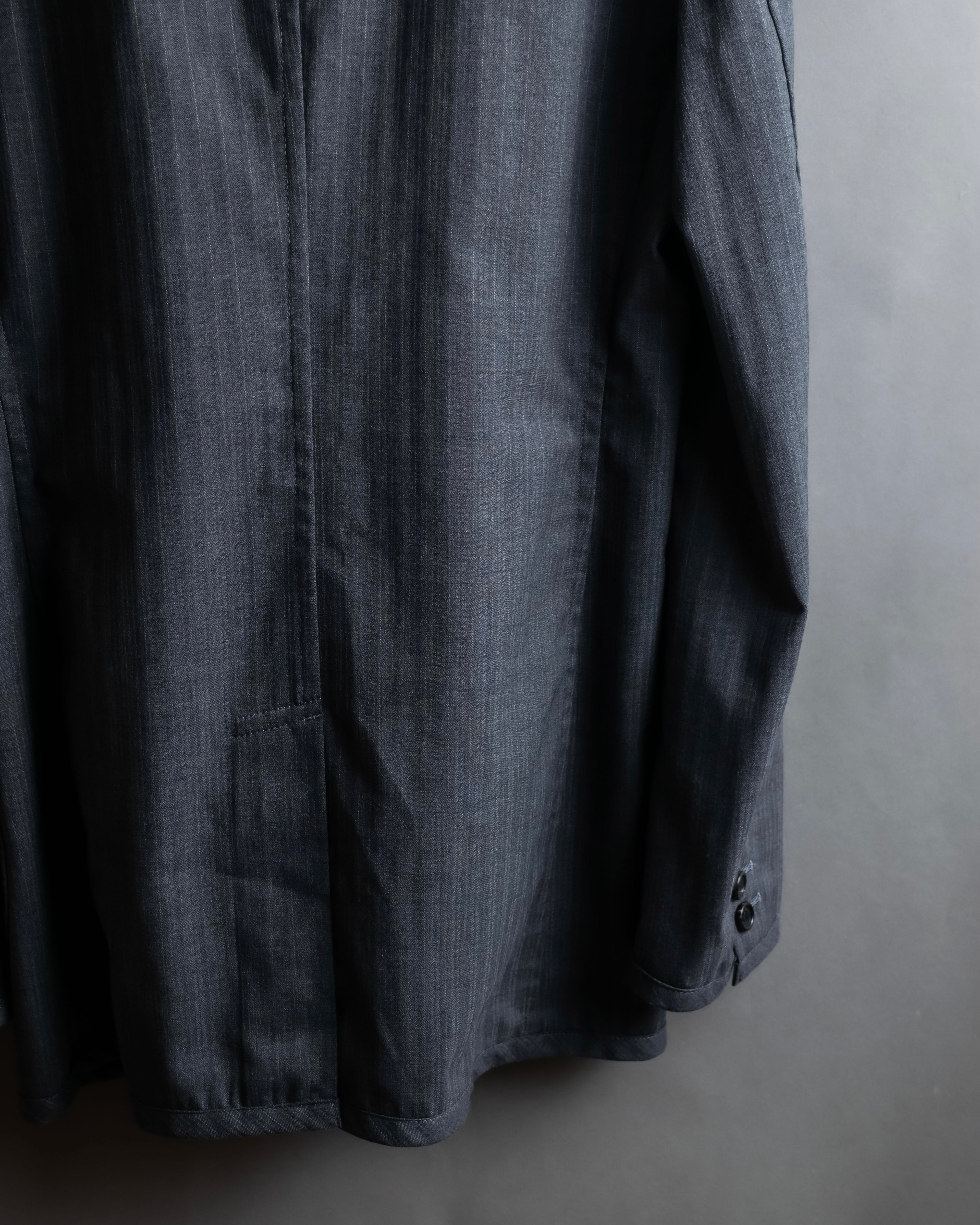 "COMME des GARCONS HOMME PLUS" 14SS modified lapel design striped jacket