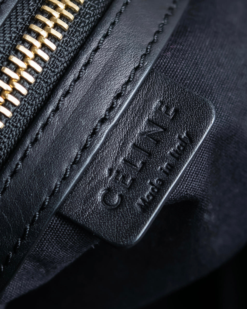 "CELINE" Various studs horizontal leather 2way bag