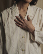 Camisa de pijama de rayas pastel con dobladillo de los años 80-90 de "CELINE"