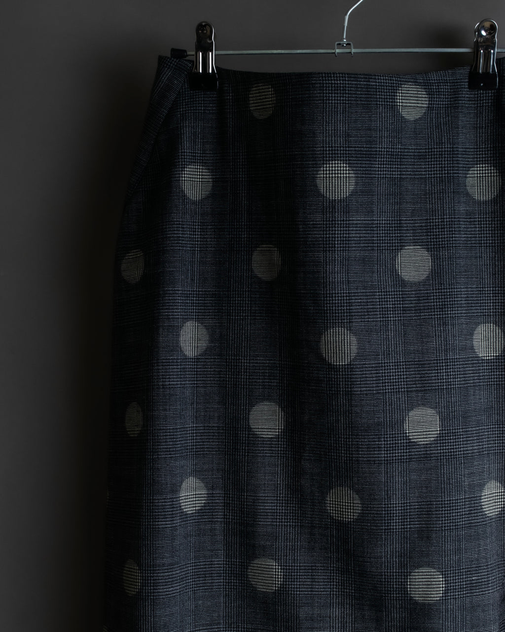 "YOHJI YAMAMOTO +NOIR" Large polka dot pattern flared skirt