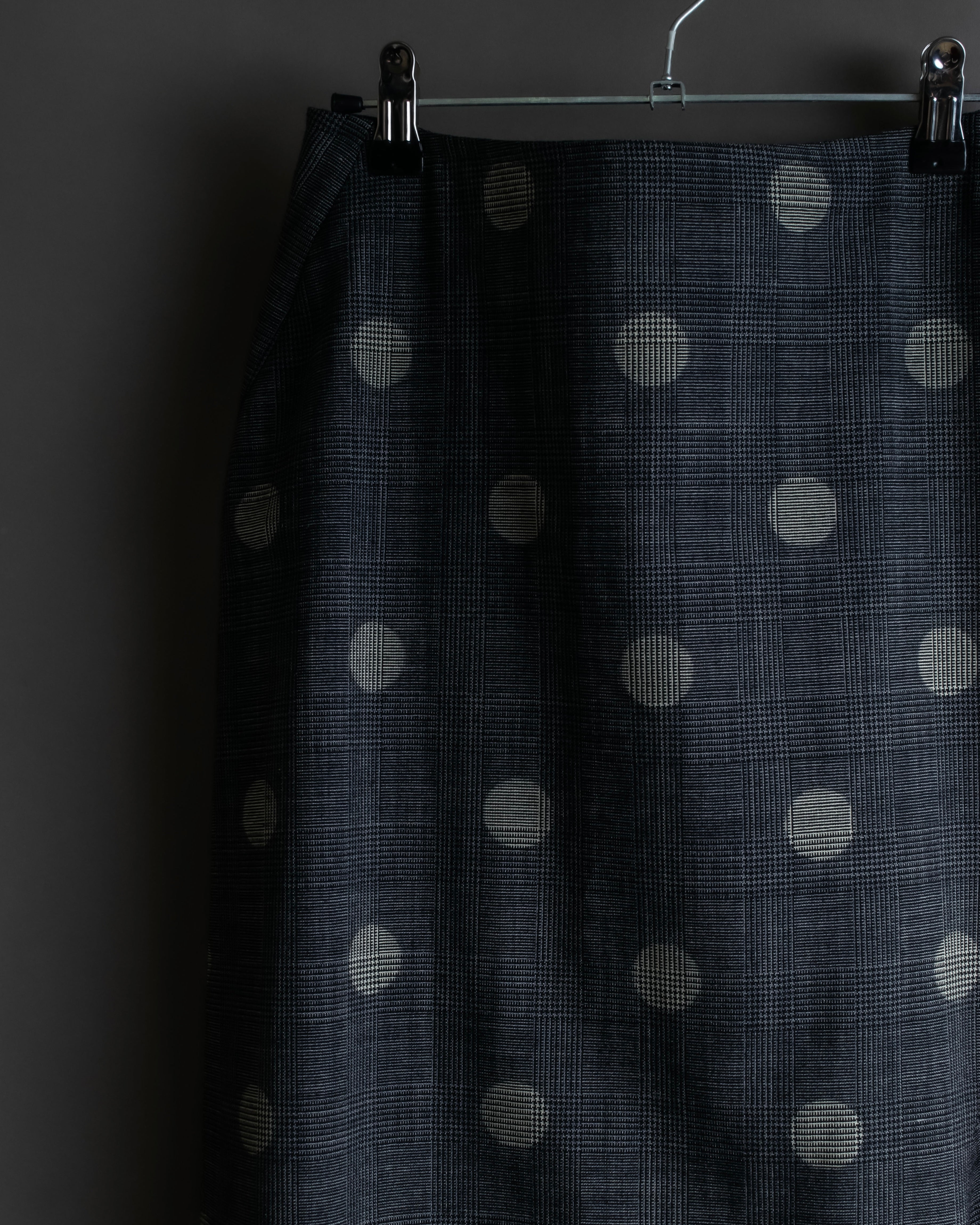 "YOHJI YAMAMOTO +NOIR" Large polka dot pattern flared skirt