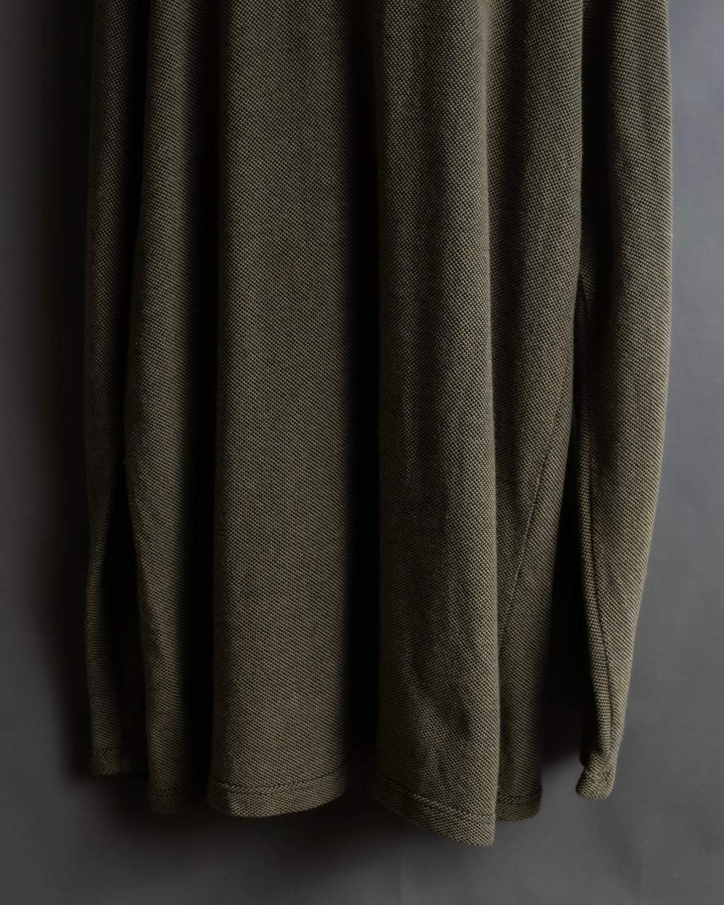 "Vintage herringbone long sleeve polo shirt"