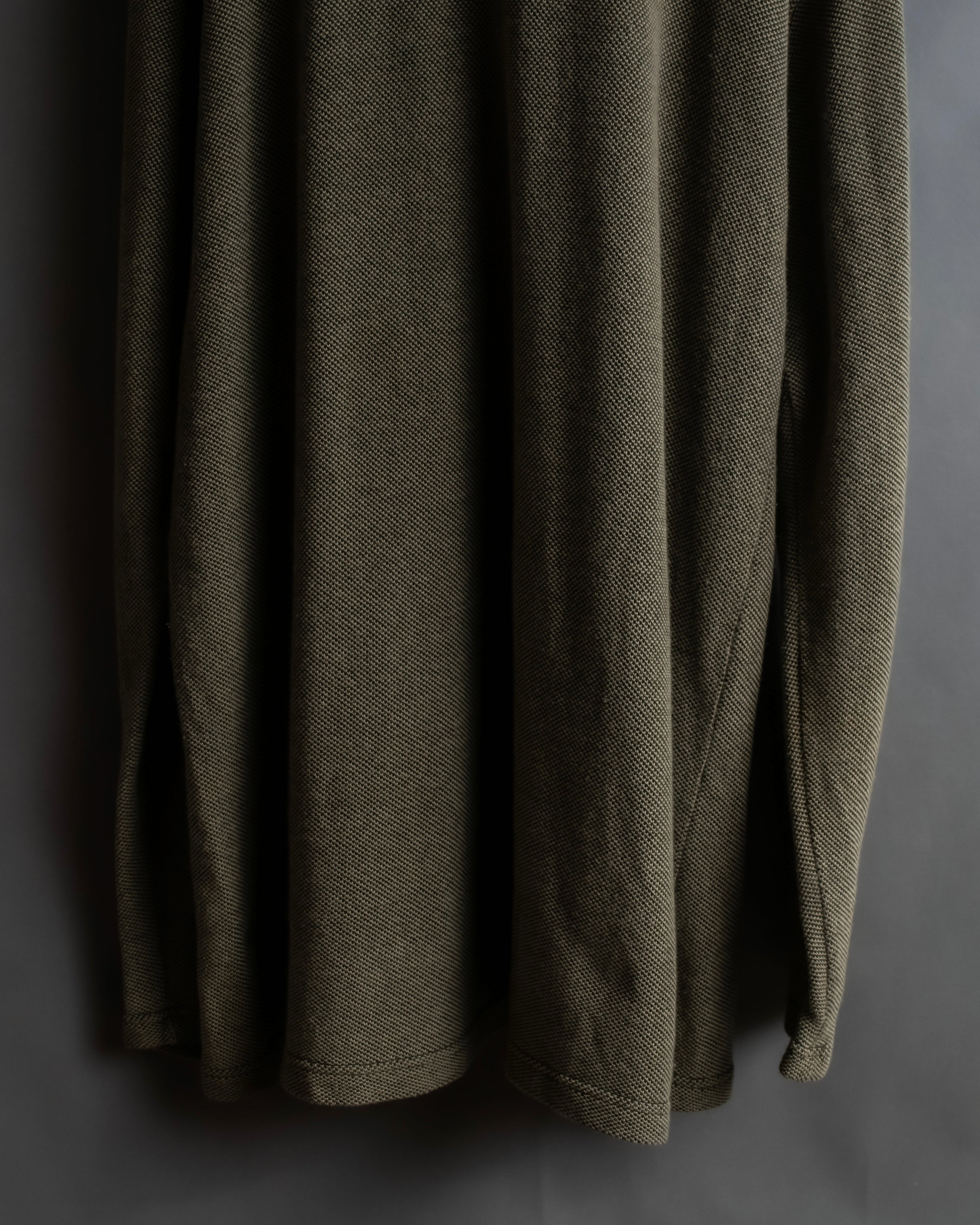 "Vintage herringbone long sleeve polo shirt"