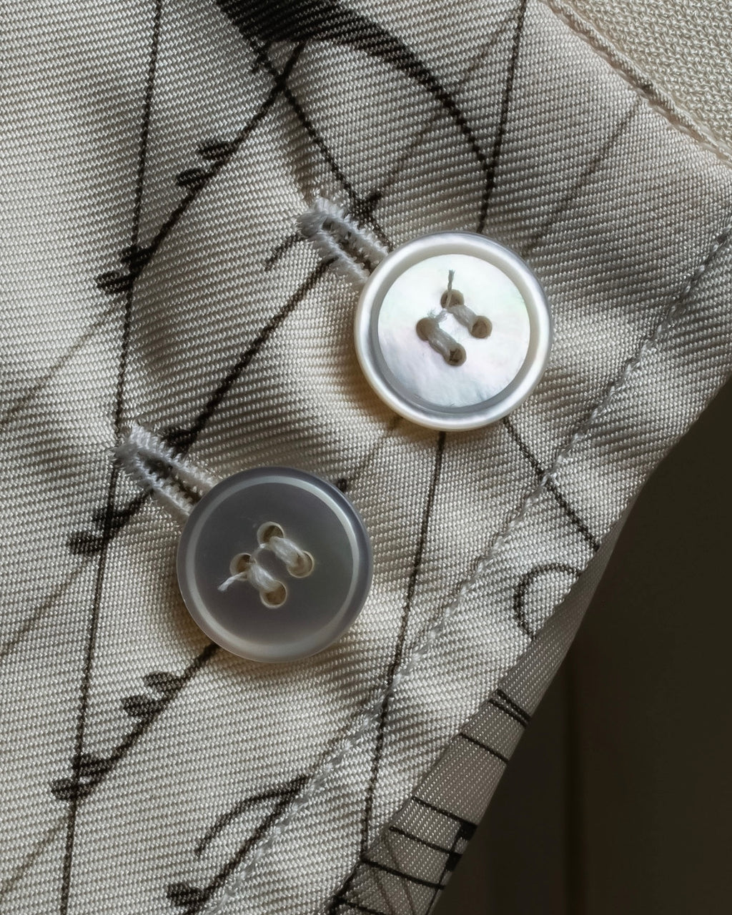 "HERMES" 90's Musical score motif front pleated shirt