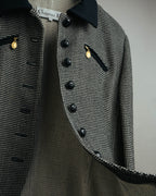 "Christian Dior" 80's-90's Wool-blend houndstooth jacket