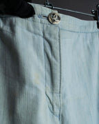 "CHANEL" Coco Mark button detail washed flared denim