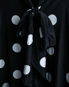 "BALENCIAGA" Polka dot flying squirrel silhouette bow tie dress