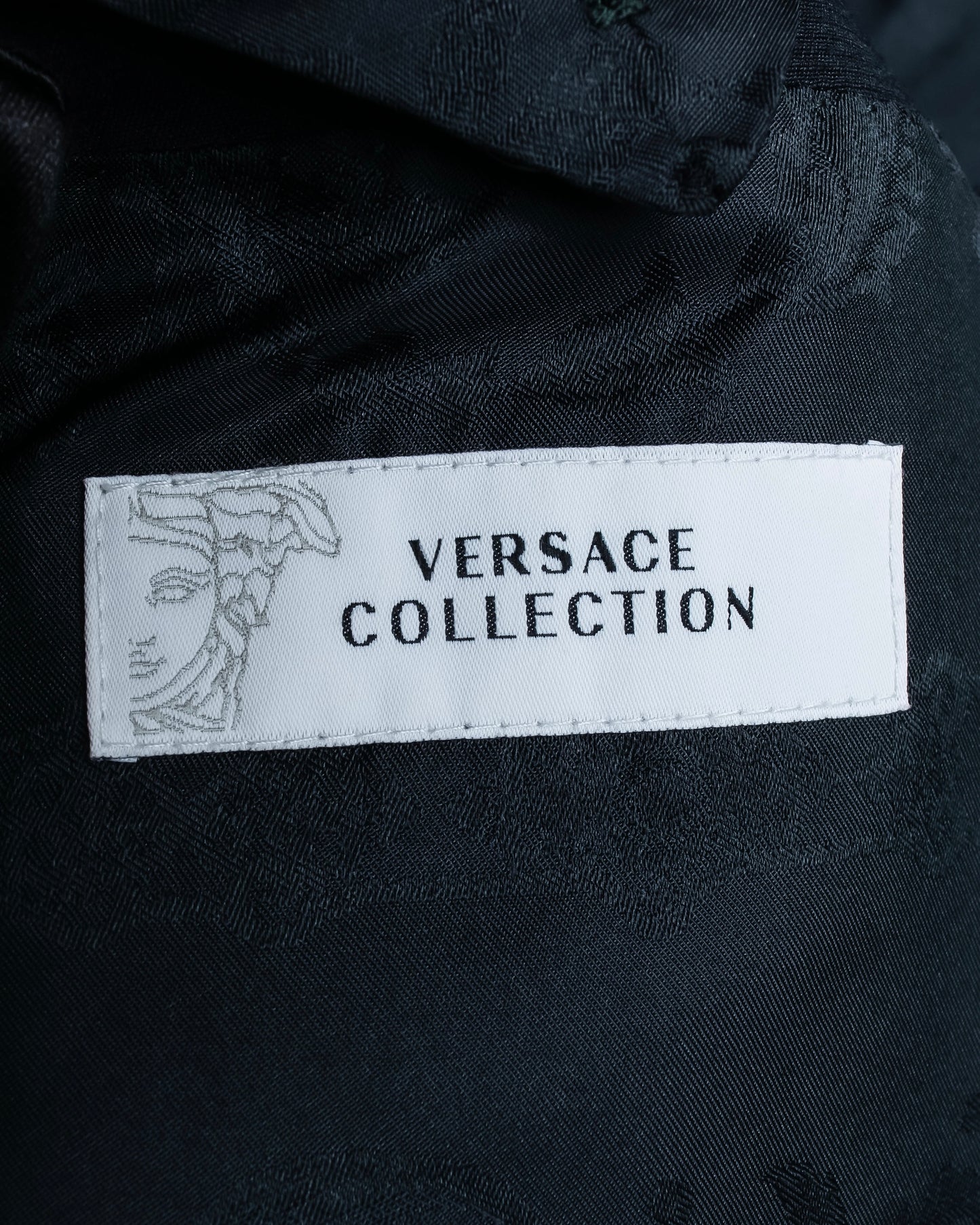 "VERSACE" Silver parts design vertical lapel tailored jacket