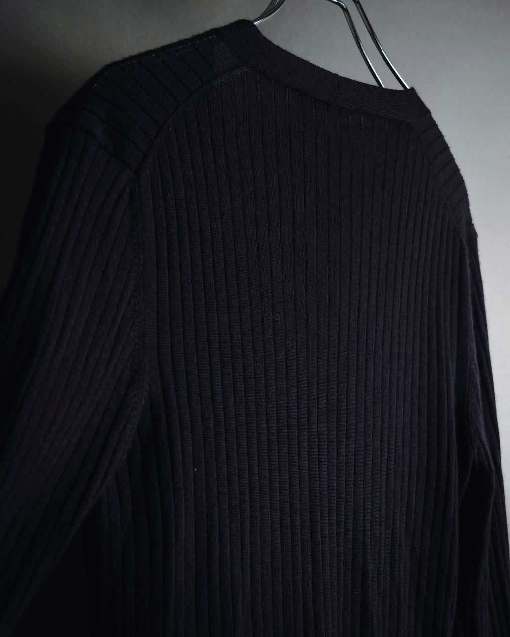 "LOEWE" Fine-Ribbed Button-Front Knit Cardigan