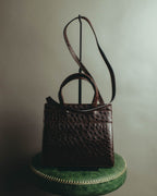 “Salvatore Ferragamo” 00’s-10’s Crocodile embossed vara bow 2way handbag