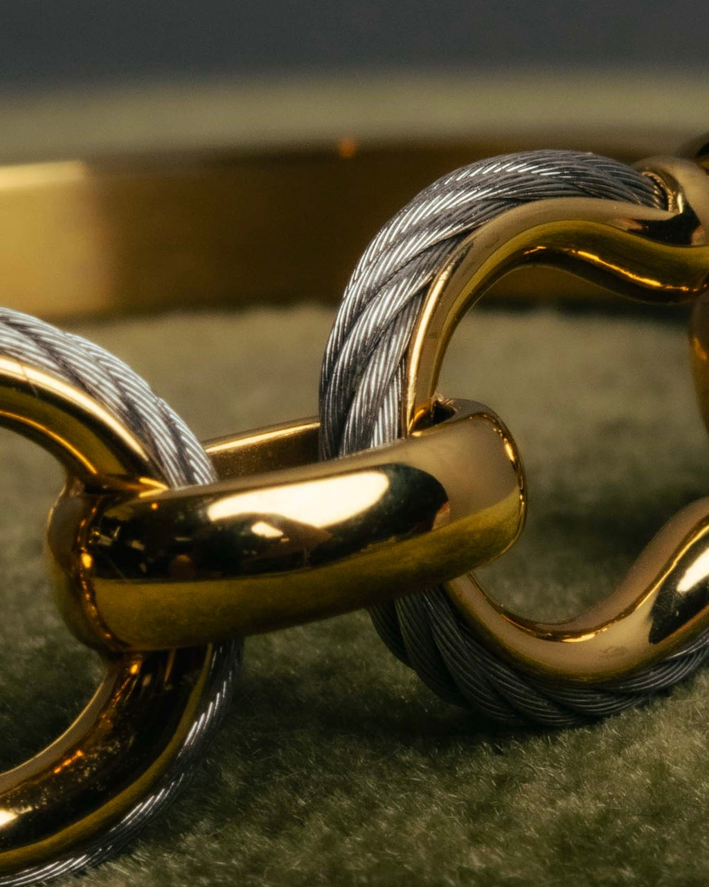 "CHARRIOL" 90's-00's Vintage PVD gold and steel cable link bangle