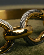 "CHARRIOL" 90's-00's Vintage PVD gold and steel cable link bangle