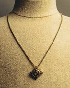 "Christian Dior" 90's-00's Crystal cd logo pendant necklace