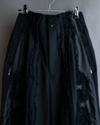 "COMME des GARCONS" Ruffle & tulle asymmetrical docking sarouel slacks