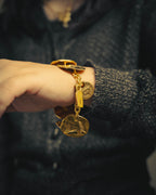 -SPECIAL- “Yves Saint Laurent” 80’s-90’s Hammered gold coin link bracelet