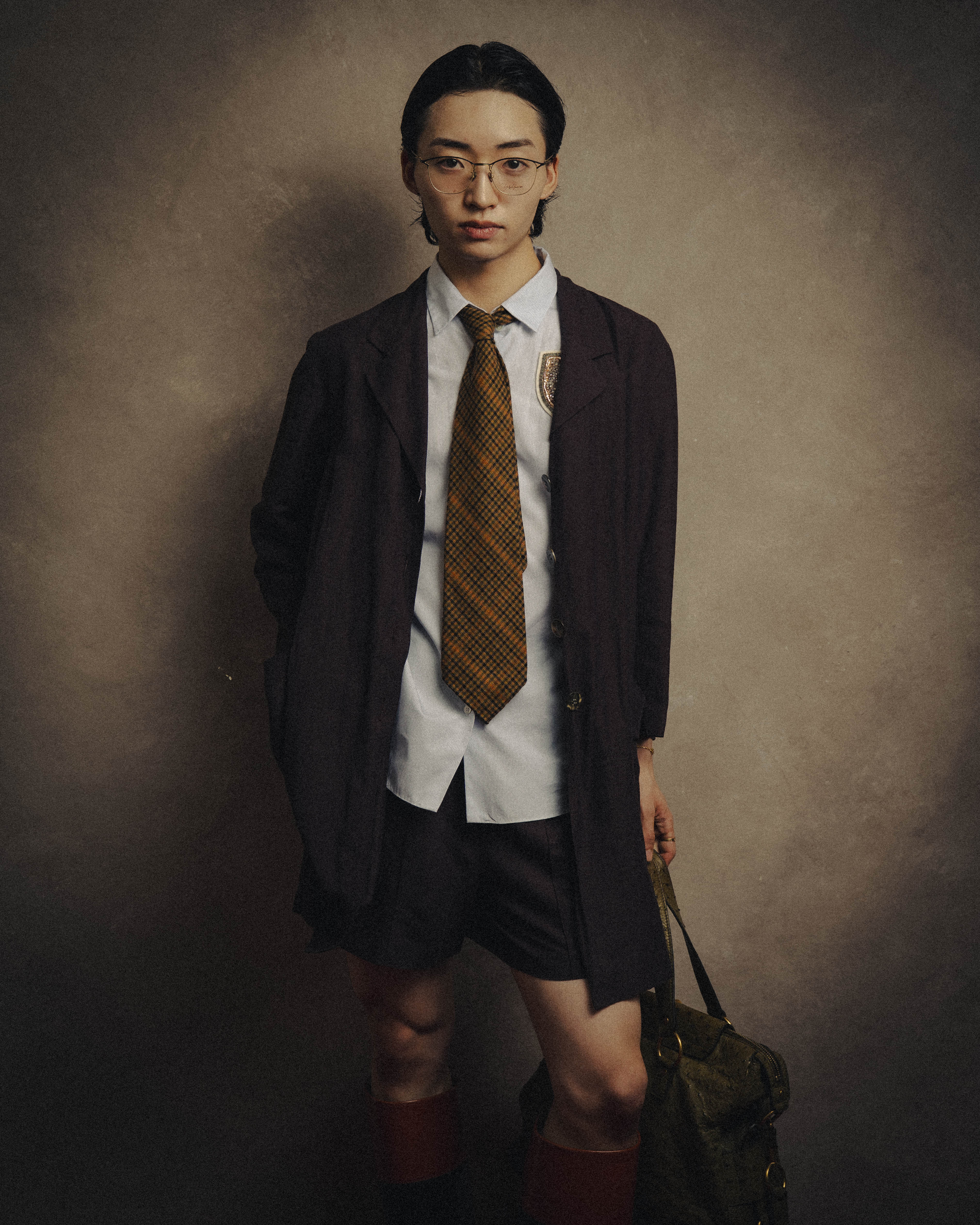 -SPECIAL- “DRIES VAN NOTEN” 90’s–00’s Rayon linen tailored long jacket and shorts set up
