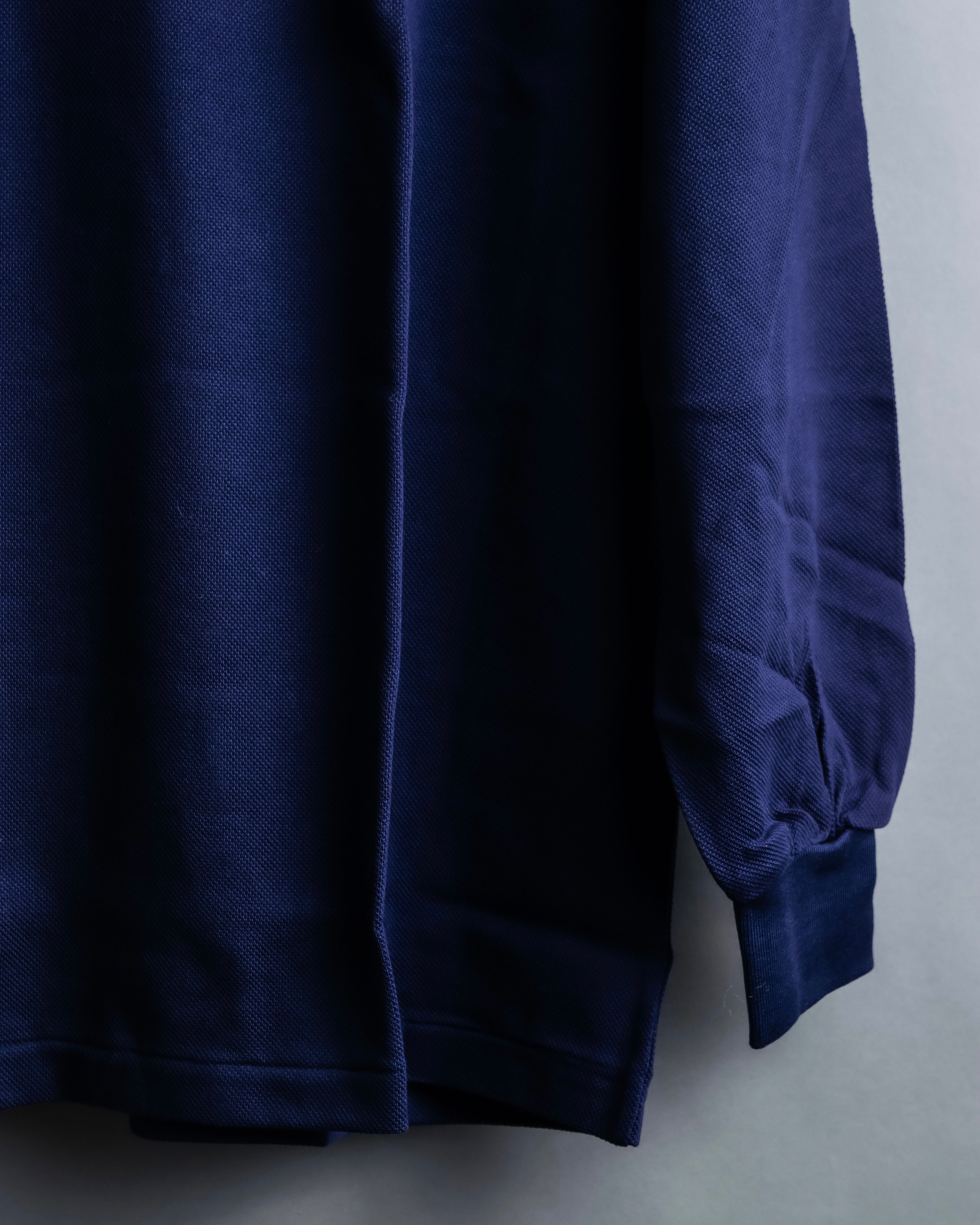 "Balenciaga Sports" Pink & yellow collar long sleeve polo shirt