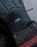 "KATHARINE HAMNETT" Perforated square toe lace-up leather shoes