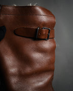 "GUCCI" 90’s-00’s shearling lined engineer boots