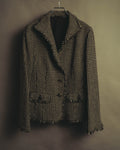 "BURBERRY LONDON" 00's-10's Fringed tweed blazer