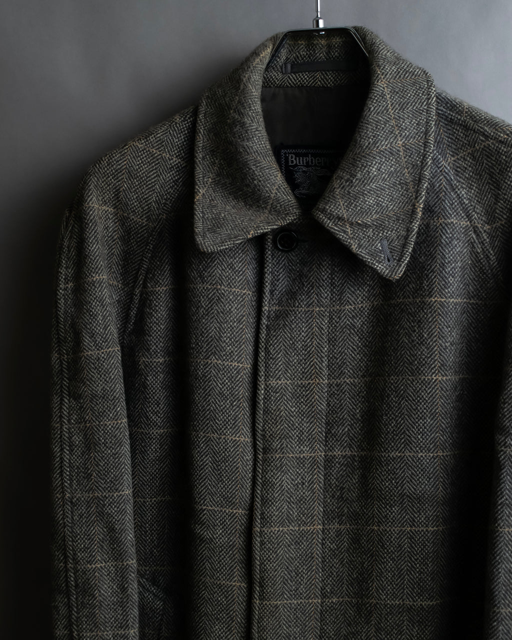"BURBERRYS" Fine check pattern herringbone coat