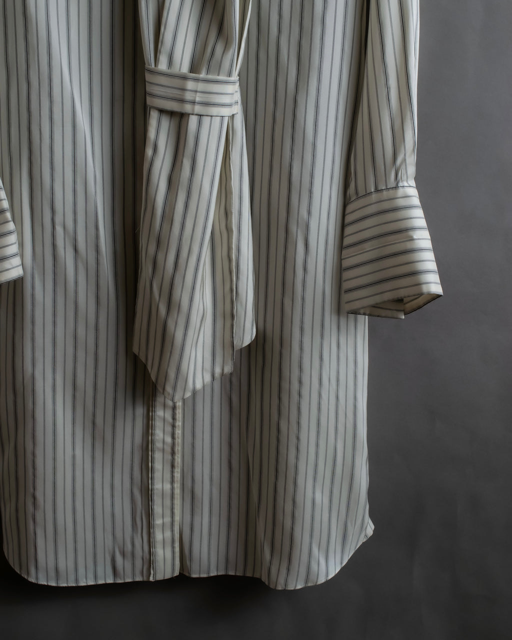 "MAISON MARGIELA" 16SS bowtie design striped long shirt