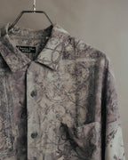 "Christian Dior" 80's-90's Draped rayon patterned shirt