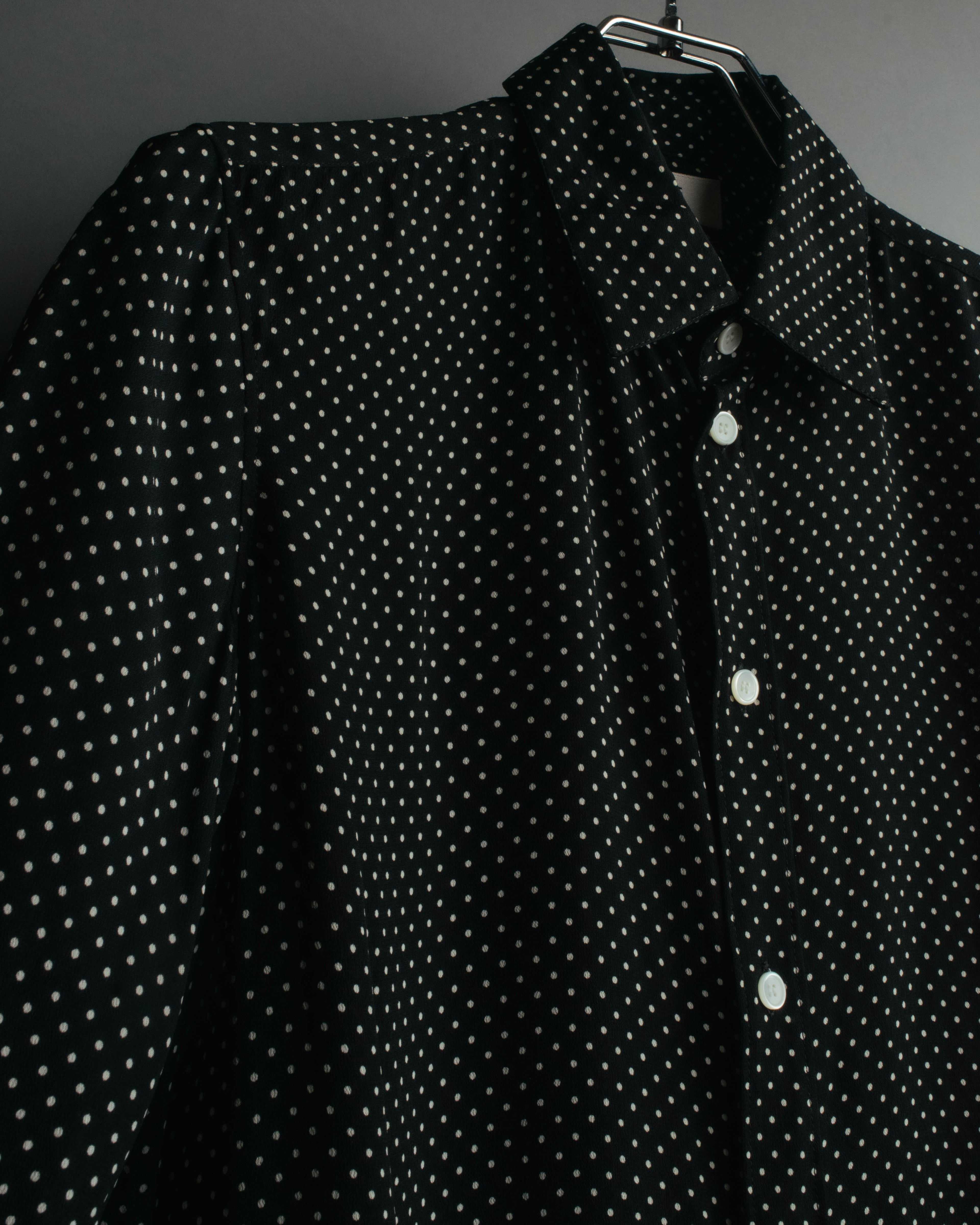 "CELINE" 2010's-2020's Polka dot viscose long sleeve shirt