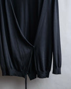 "DOLCE &amp; GABBANA" 100% silk snap button oversized cardigan